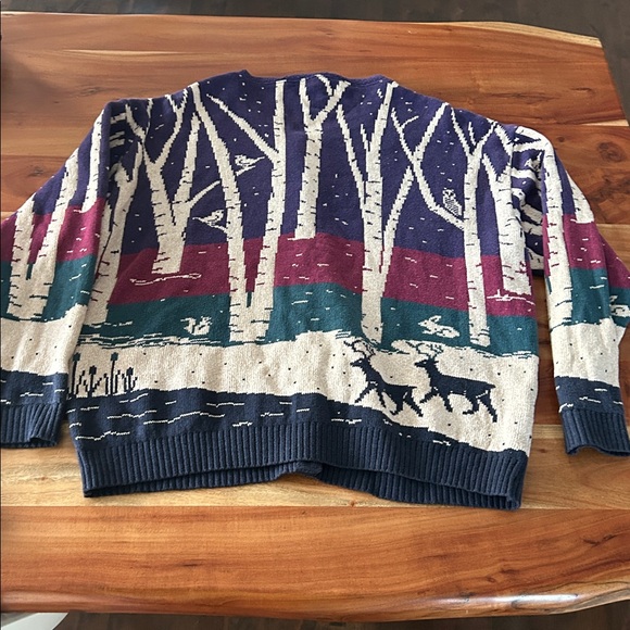 Vintage Northern Reflections Cotton Mix Woodland Friends Print Cardigan Sweater - Picture 8 of 11